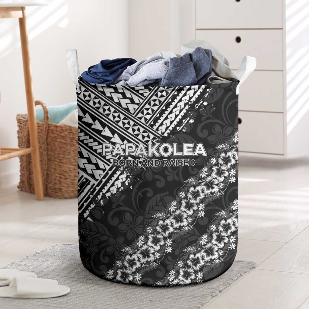 Hawaii Papakolea Born And Raised Laundry Basket Hawaiian Tribal Pattern