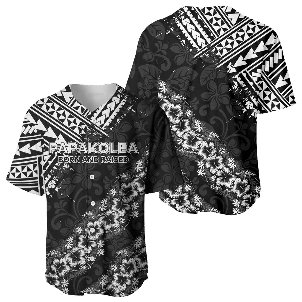 Hawaii Papakolea Born And Raised Baseball Jersey Hawaiian Tribal Pattern