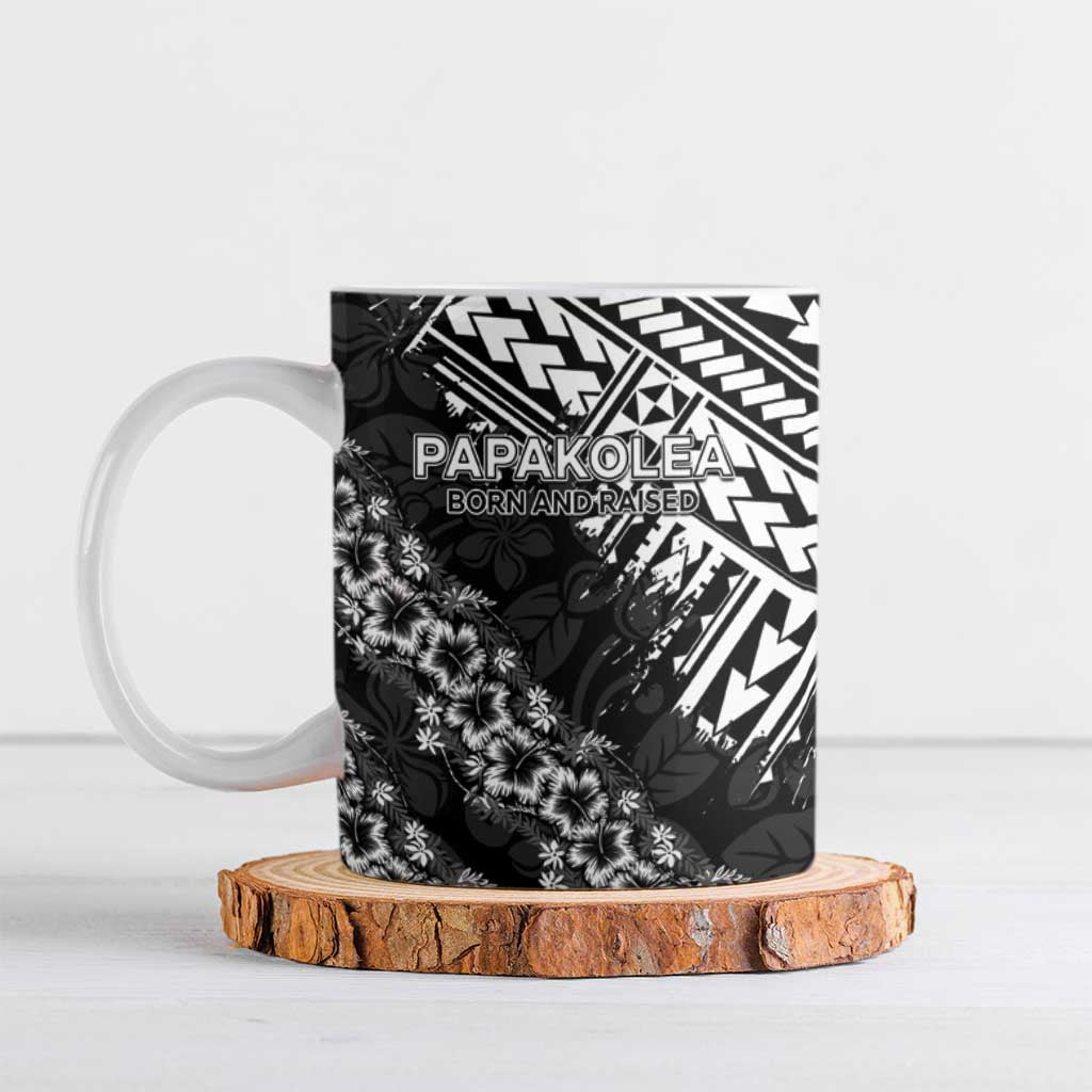 Hawaii Papakolea Born And Raised Ceramic Mug Hawaiian Tribal Pattern