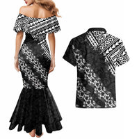 Hawaii Papakolea Born And Raised Couples Matching Mermaid Dress and Hawaiian Shirt Hawaiian Tribal Pattern