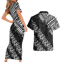 Hawaii Papakolea Born And Raised Couples Matching Short Sleeve Bodycon Dress and Hawaiian Shirt Hawaiian Tribal Pattern