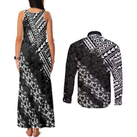 Hawaii Papakolea Born And Raised Couples Matching Tank Maxi Dress and Long Sleeve Button Shirt Hawaiian Tribal Pattern