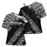Hawaii Papakolea Born And Raised Cross Shoulder Shirt Hawaiian Tribal Pattern