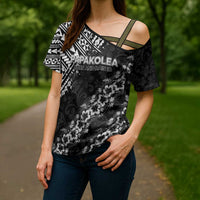 Hawaii Papakolea Born And Raised Cross Shoulder Shirt Hawaiian Tribal Pattern
