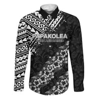 Hawaii Papakolea Born And Raised Family Matching Mermaid Dress and Hawaiian Shirt Hawaiian Tribal Pattern LT05 Dad's Shirt - Long Sleeve Black - Polynesian Pride