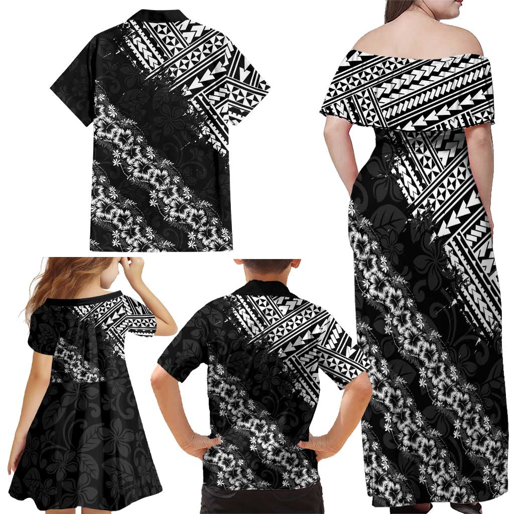Hawaii Papakolea Born And Raised Family Matching Off Shoulder Maxi Dress and Hawaiian Shirt Hawaiian Tribal Pattern