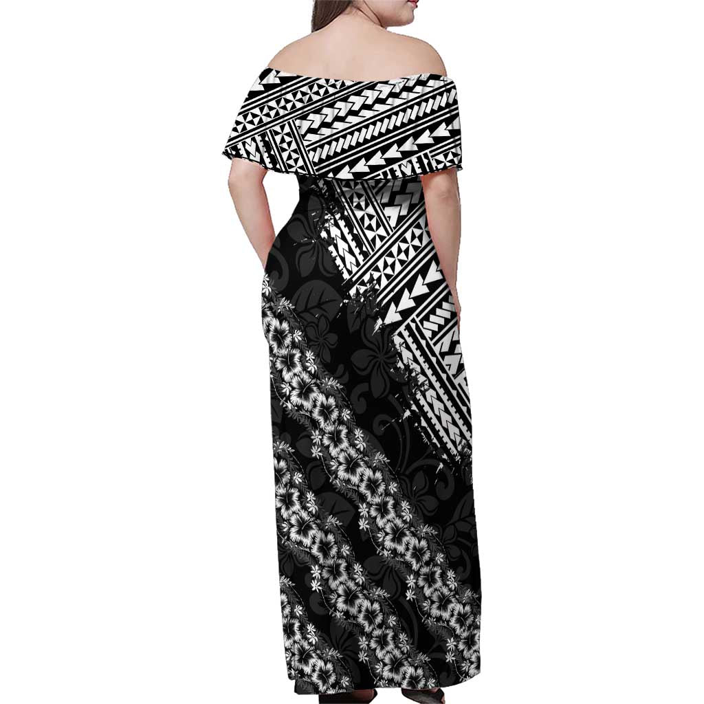Hawaii Papakolea Born And Raised Family Matching Off Shoulder Maxi Dress and Hawaiian Shirt Hawaiian Tribal Pattern