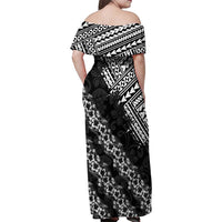 Hawaii Papakolea Born And Raised Family Matching Off Shoulder Maxi Dress and Hawaiian Shirt Hawaiian Tribal Pattern