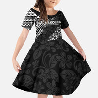 Hawaii Papakolea Born And Raised Family Matching Tank Maxi Dress and Hawaiian Shirt Hawaiian Tribal Pattern LT05 Daughter's Dress Black - Polynesian Pride