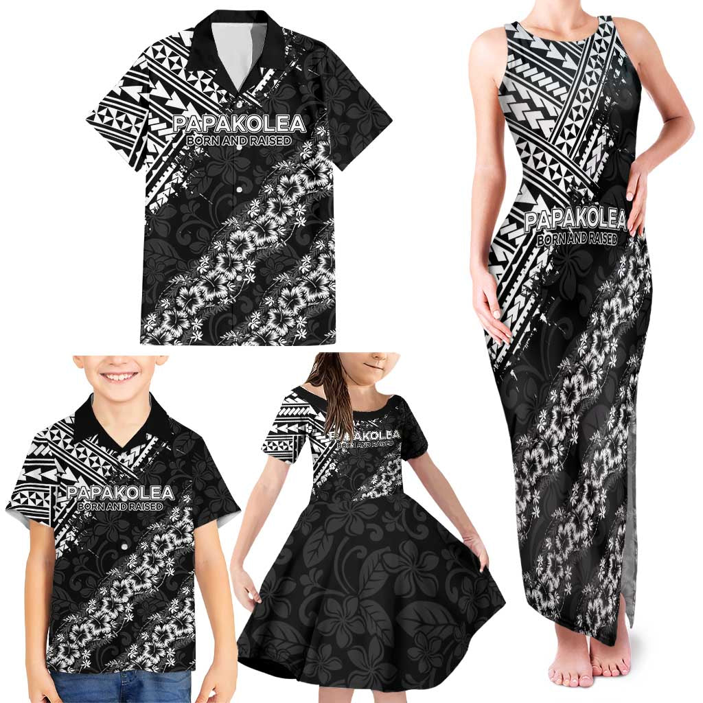 Hawaii Papakolea Born And Raised Family Matching Tank Maxi Dress and Hawaiian Shirt Hawaiian Tribal Pattern LT05 - Polynesian Pride