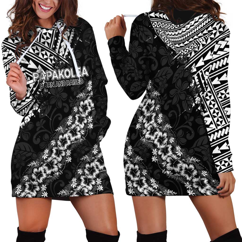 Hawaii Papakolea Born And Raised Hoodie Dress Hawaiian Tribal Pattern