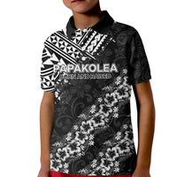 Hawaii Papakolea Born And Raised Kid Polo Shirt Hawaiian Tribal Pattern