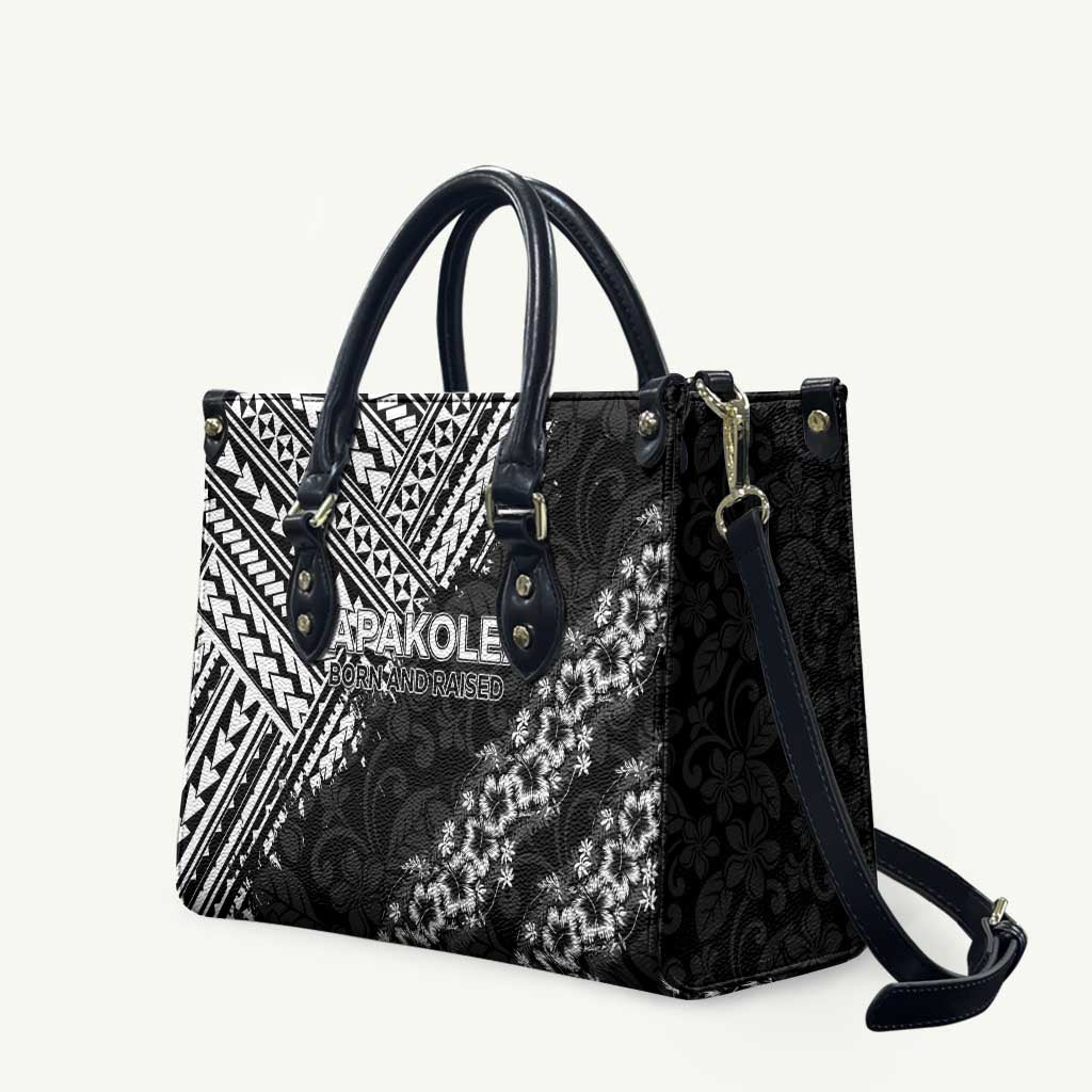 Hawaii Papakolea Born And Raised Leather Bag Hawaiian Tribal Pattern