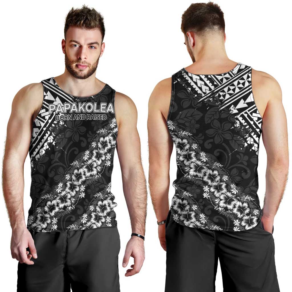 Hawaii Papakolea Born And Raised Men Tank Top Hawaiian Tribal Pattern