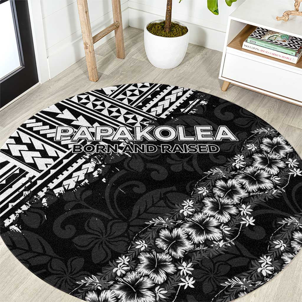Hawaii Papakolea Born And Raised Round Carpet Hawaiian Tribal Pattern