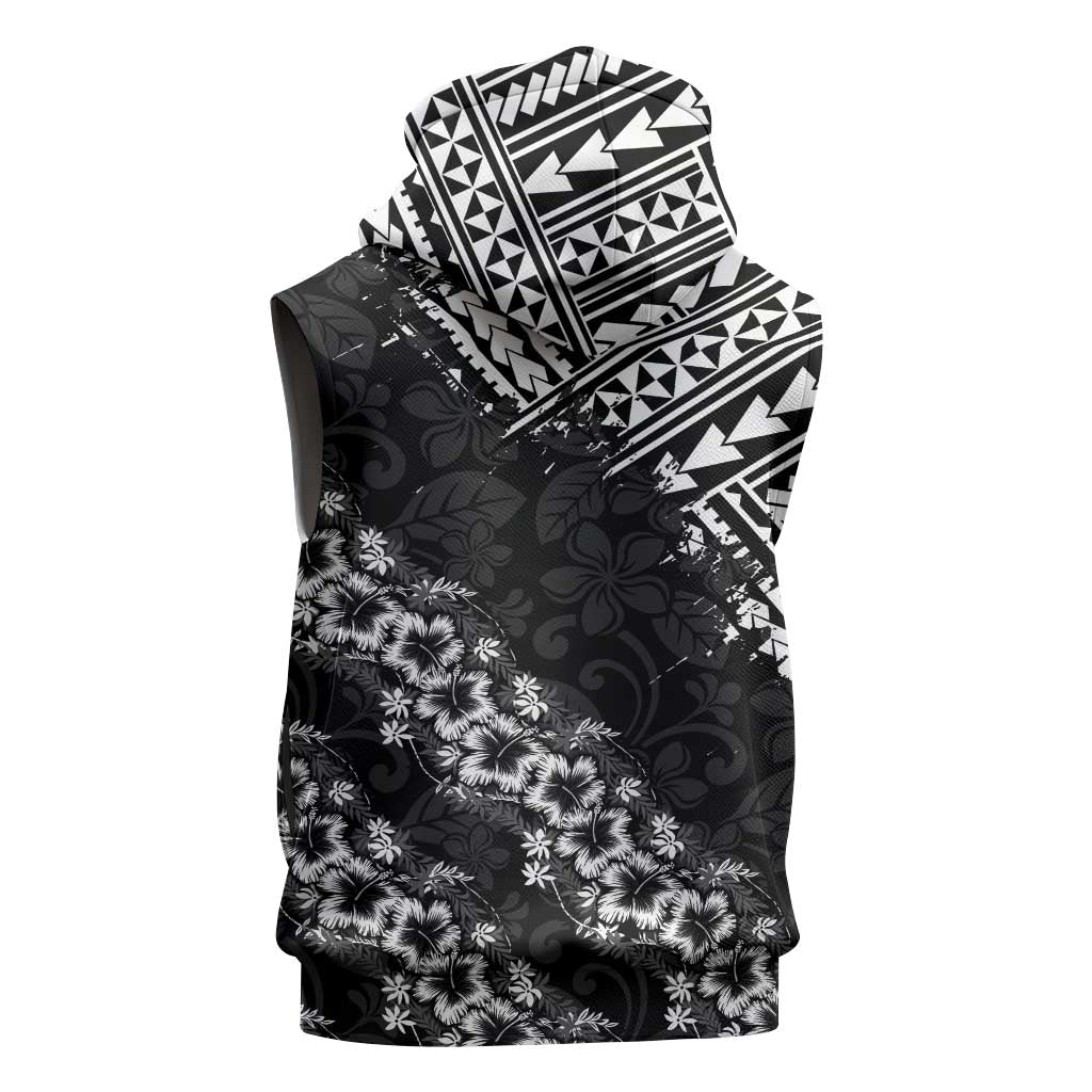 Hawaii Papakolea Born And Raised Sleeveless Zip Hoodie Hawaiian Tribal Pattern