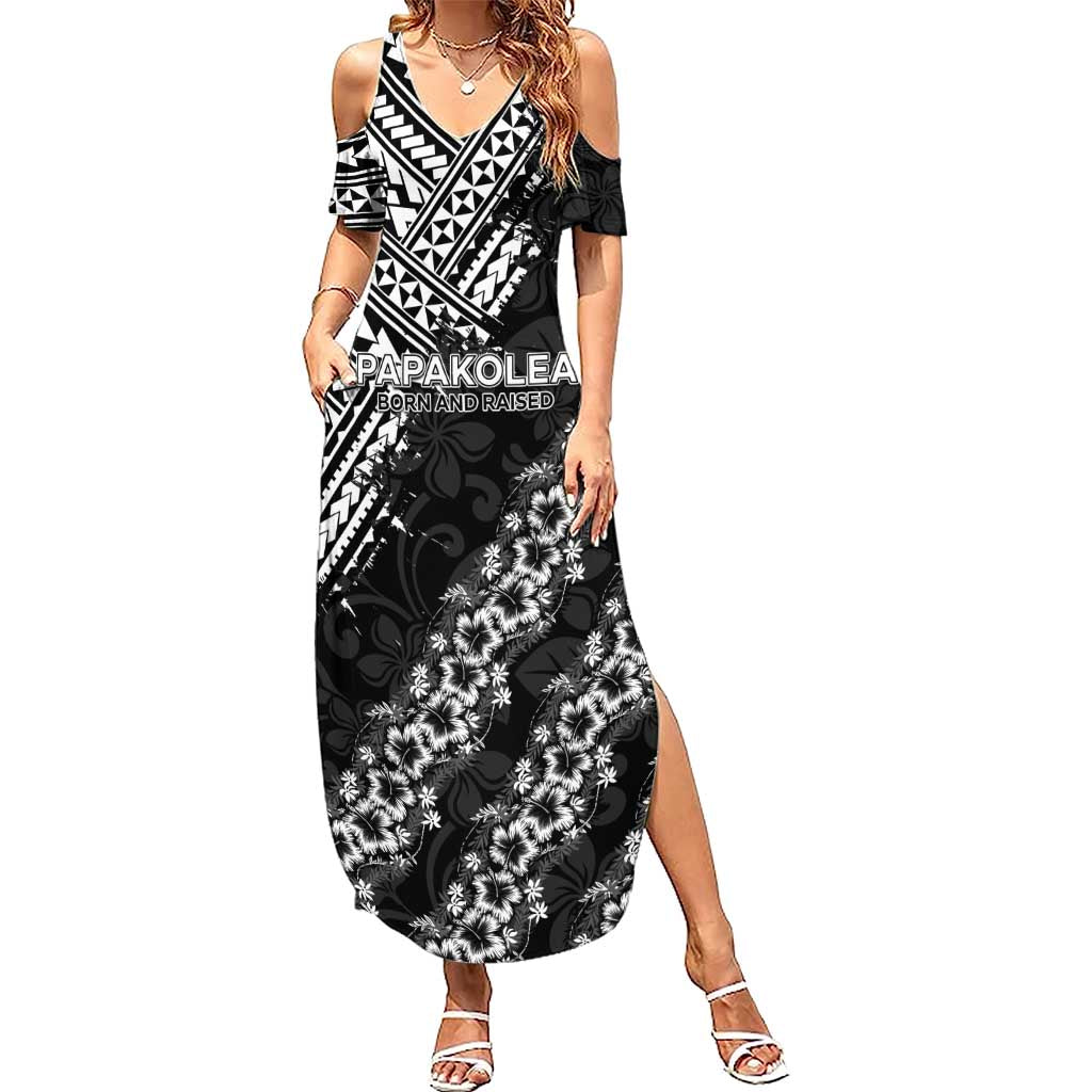 Hawaii Papakolea Born And Raised Summer Maxi Dress Hawaiian Tribal Pattern