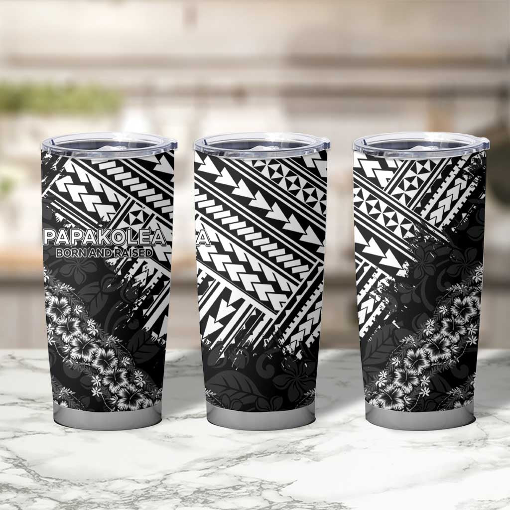 Hawaii Papakolea Born And Raised Tumbler Cup Hawaiian Tribal Pattern