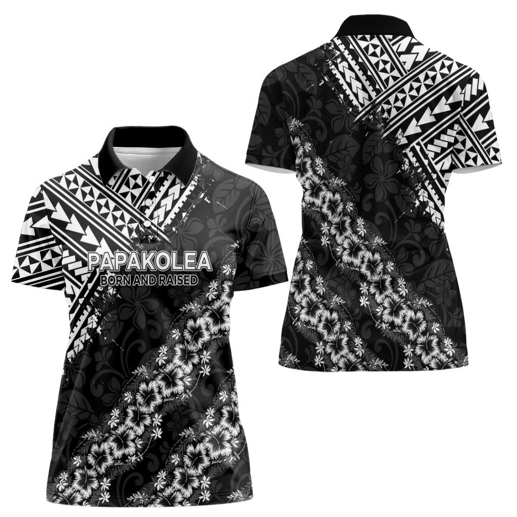 Hawaii Papakolea Born And Raised Women Polo Shirt Hawaiian Tribal Pattern