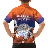 Marshall Islands Fishermen's Day Family Matching Off Shoulder Short Dress and Hawaiian Shirt It's Fishing Time