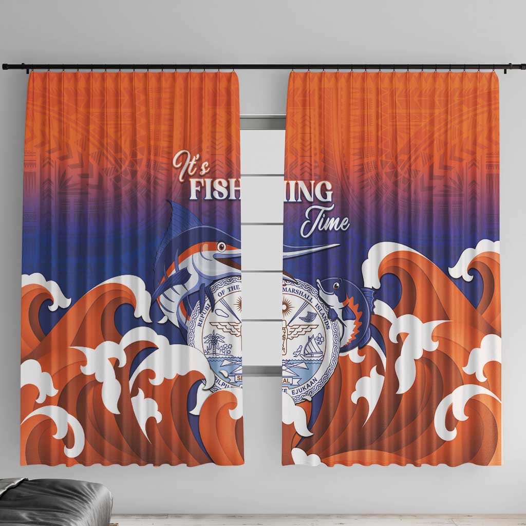 Marshall Islands Fishermen's Day Window Curtain It's Fishing Time