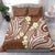 Plumeria With Brown Polynesian Tattoo Pattern Bedding Set