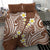 Plumeria With Brown Polynesian Tattoo Pattern Bedding Set