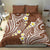 Plumeria With Brown Polynesian Tattoo Pattern Bedding Set