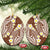 Plumeria With Brown Polynesian Tattoo Pattern Ceramic Ornament