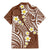 Plumeria With Brown Polynesian Tattoo Pattern Family Matching Mermaid Dress and Hawaiian Shirt