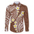 Plumeria With Brown Polynesian Tattoo Pattern Family Matching Mermaid Dress and Hawaiian Shirt