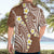 Plumeria With Brown Polynesian Tattoo Pattern Hawaiian Shirt