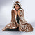 Plumeria With Brown Polynesian Tattoo Pattern Hooded Blanket