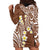 Plumeria With Brown Polynesian Tattoo Pattern Hoodie Dress