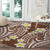 Plumeria With Brown Polynesian Tattoo Pattern Round Carpet