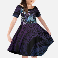 Personalised Polynesia Suicide Prevention Awareness Kid Short Sleeve Dress No Story Should End Too Soon