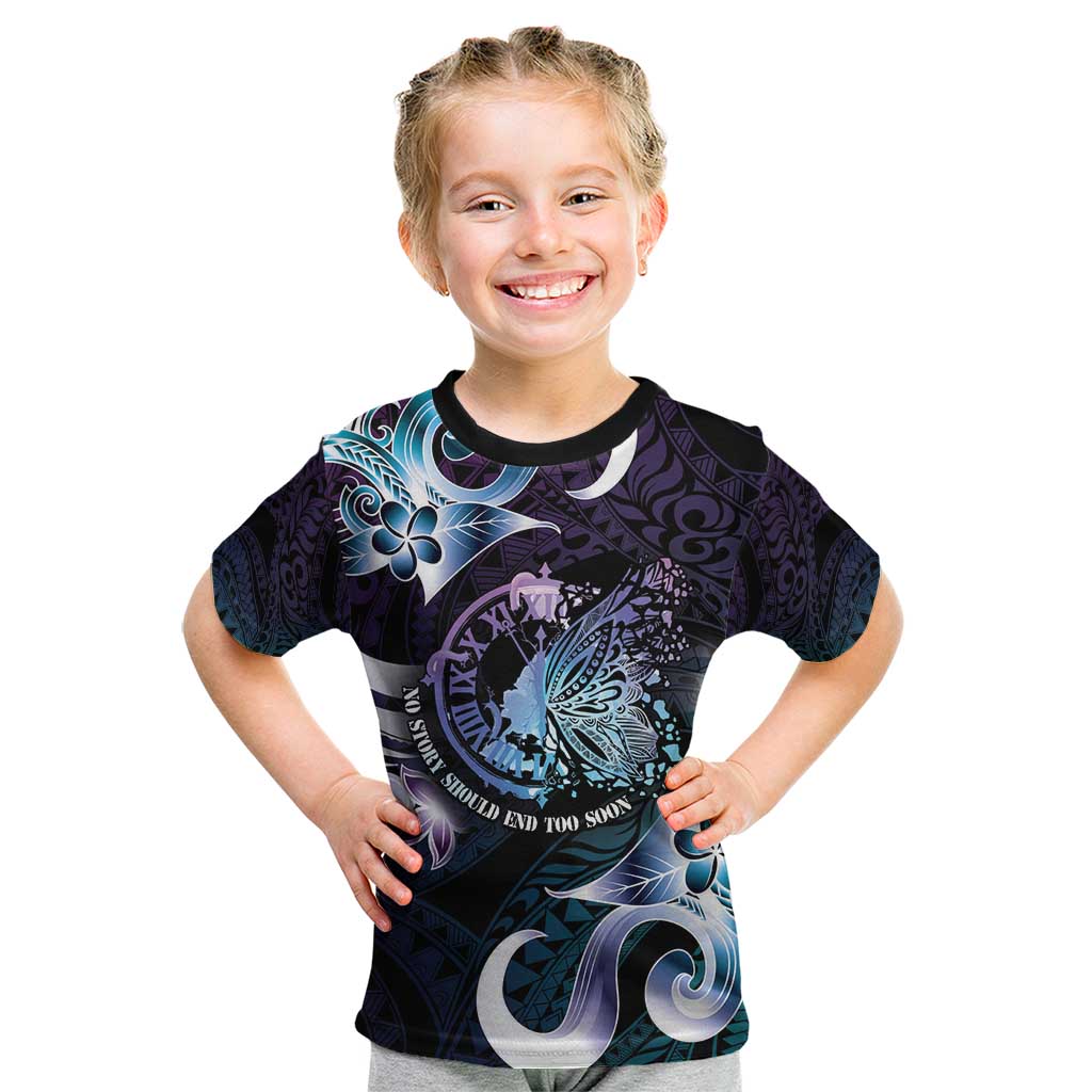 Personalised Polynesia Suicide Prevention Awareness Kid T Shirt No Story Should End Too Soon