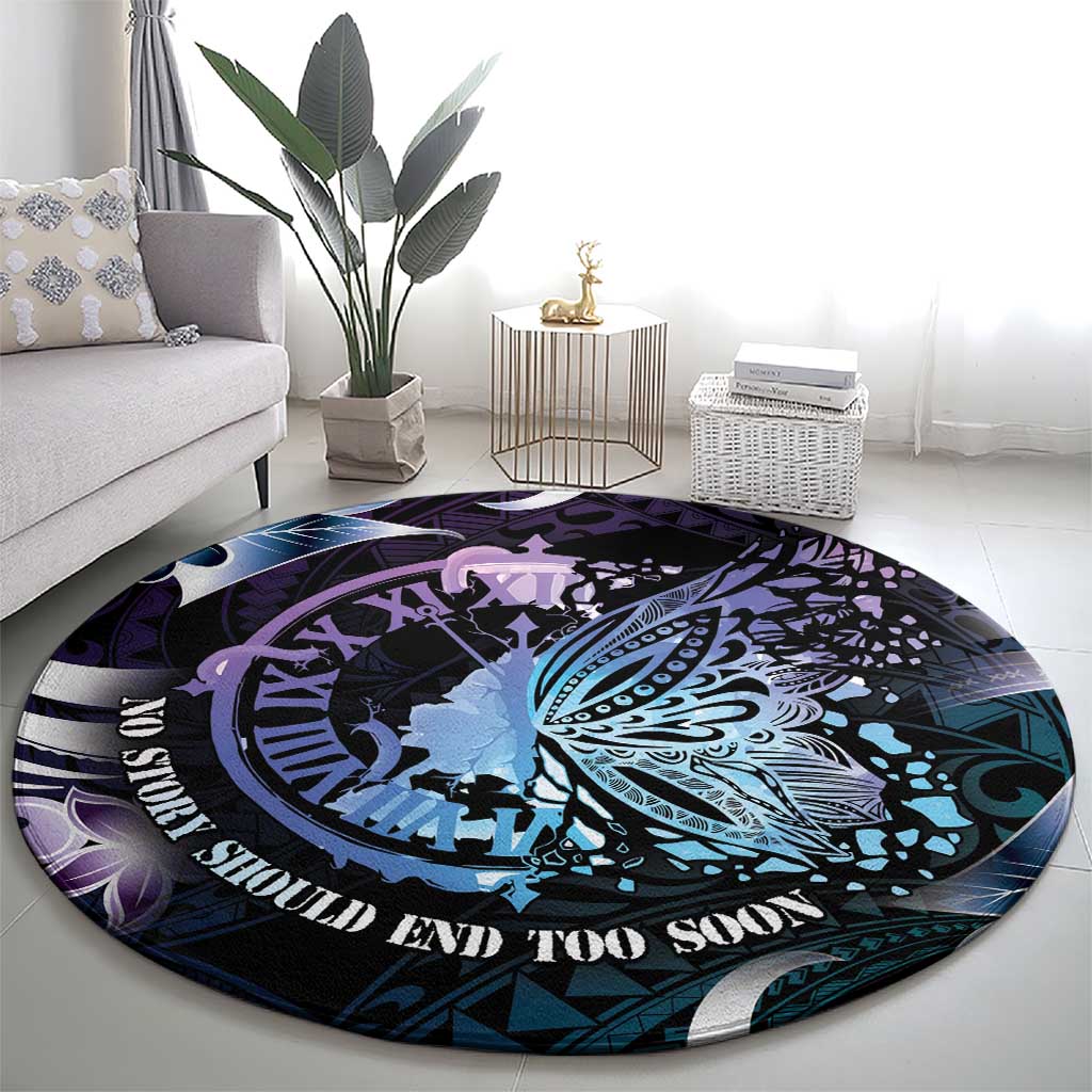 Polynesia Suicide Prevention Awareness Round Carpet No Story Should End Too Soon