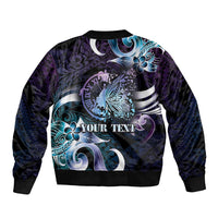 Personalised Polynesia Suicide Prevention Awareness Sleeve Zip Bomber Jacket No Story Should End Too Soon