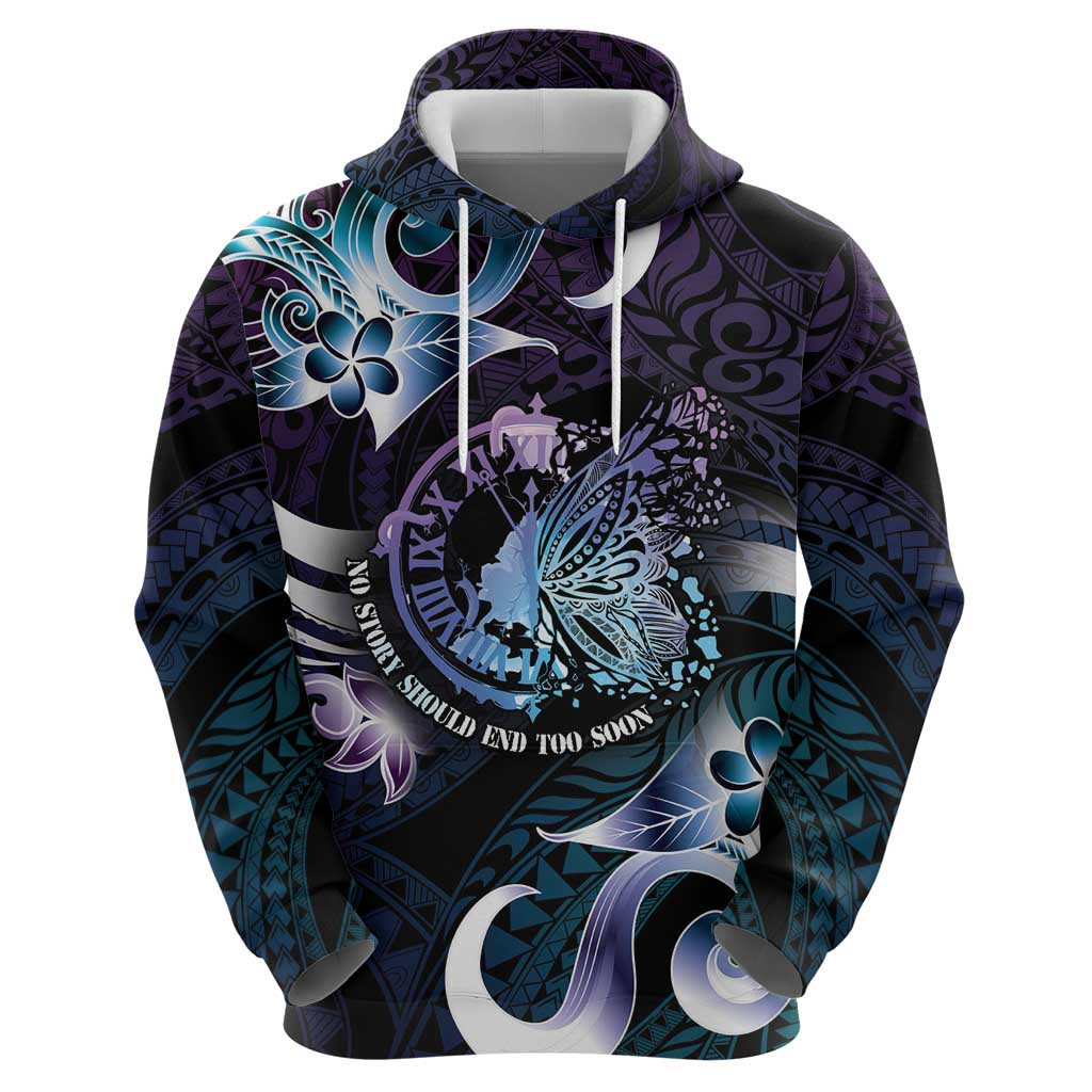 Personalised Polynesia Suicide Prevention Awareness Zip Hoodie No Story Should End Too Soon