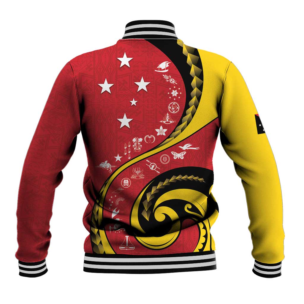 Papua New Guinea 50th Independence Anniversary Baseball Jacket Special Style Red Version - Polynesian Pride