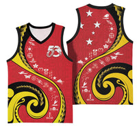 Papua New Guinea 50th Independence Anniversary Basketball Jersey Special Style Red Version - Polynesian Pride