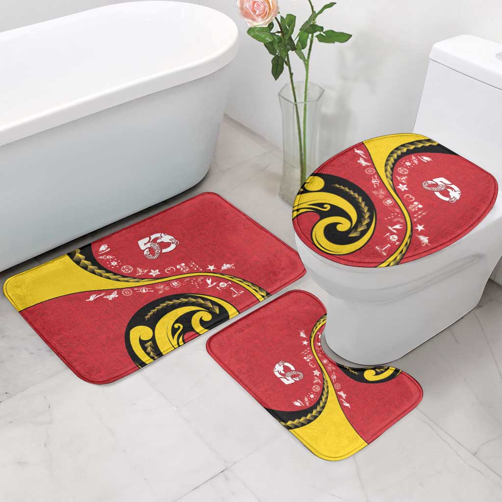 Papua New Guinea 50th Independence Anniversary Bathroom Set Special Style Red Version - Polynesian Pride