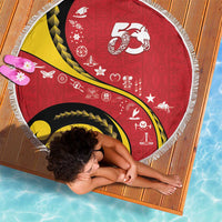 Papua New Guinea 50th Independence Anniversary Beach Blanket Special Style Red Version - Polynesian Pride