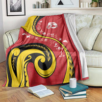 Papua New Guinea 50th Independence Anniversary Blanket Special Style Red Version - Polynesian Pride