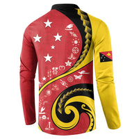 Papua New Guinea 50th Independence Anniversary Button Sweatshirt Special Style Red Version - Polynesian Pride