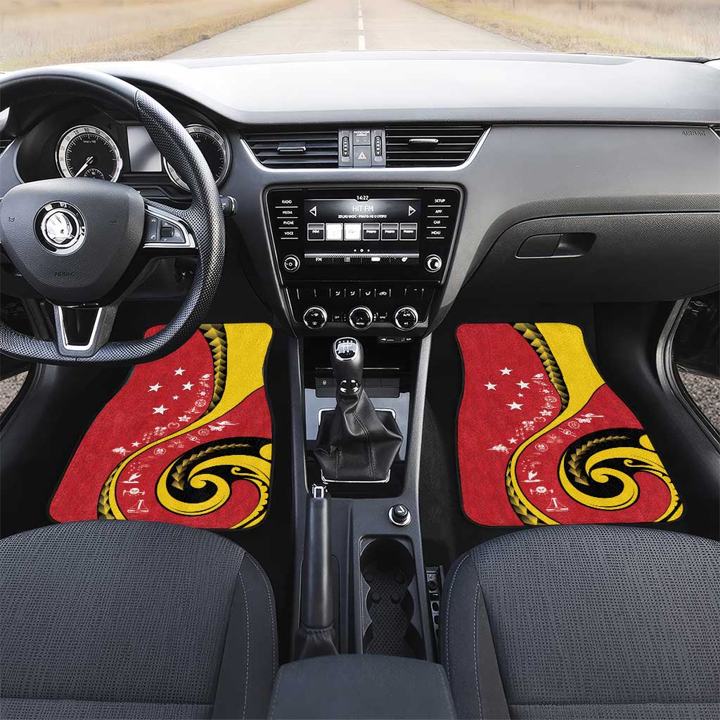Papua New Guinea 50th Independence Anniversary Car Mats Special Style Red Version - Polynesian Pride