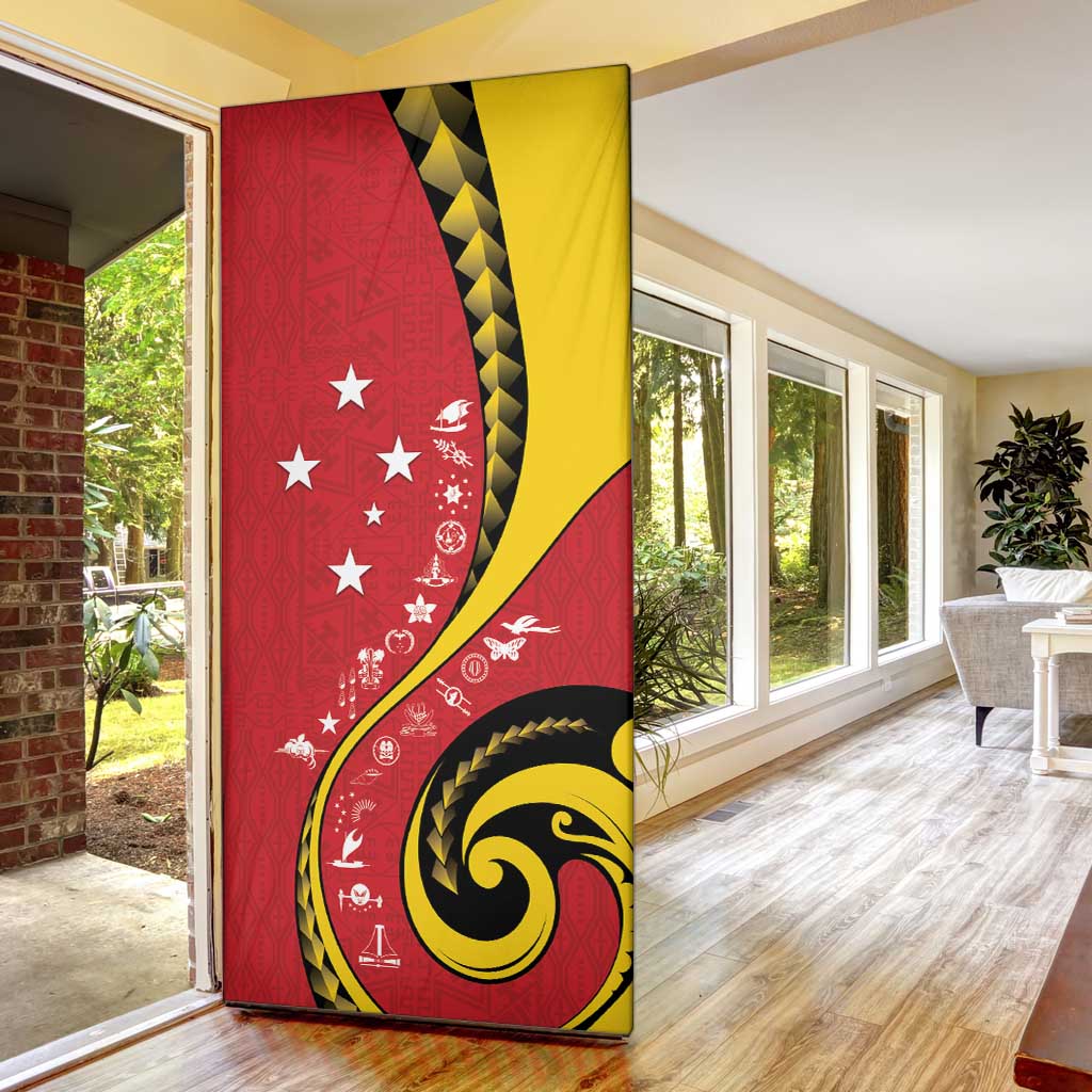 Papua New Guinea 50th Independence Anniversary Door Cover Special Style Red Version - Polynesian Pride