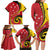 Papua New Guinea 50th Independence Anniversary Family Matching Long Sleeve Bodycon Dress and Hawaiian Shirt Special Style Red Version - Polynesian Pride