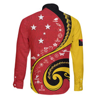 Papua New Guinea 50th Independence Anniversary Family Matching Mermaid Dress and Hawaiian Shirt Special Style Red Version - Polynesian Pride